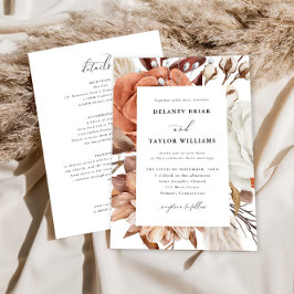 Convite Autumn Rustic Floral, Enquadrada Um Casamento De P