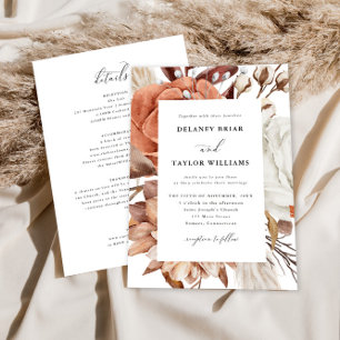 Convite Autumn Rustic Floral, Enquadrada Um Casamento De P