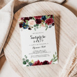 Convite Autumn Rustic Modern Calliographic Surprise Party<br><div class="desc">Este convite de festas de surpresa para a caligrafia moderna do outono é perfeito para um aniversário floral,  aposentadoria ou qualquer festa surpresa. A design apresenta flores brilhantes,  vermelhas,  marinhos,  azuis e esbranquiçadas radiantes e graciosas pintadas à mão,  inspiradoras beleza natural.</div>