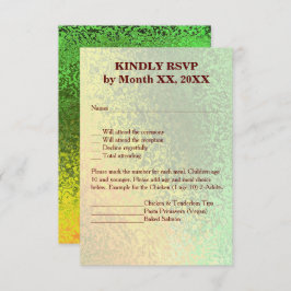 Convite Autumn Shades Green Yellow Wedt Menu RSVP