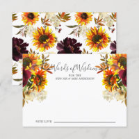 Autumn Sunflower Floral Words of Wisdom Card
