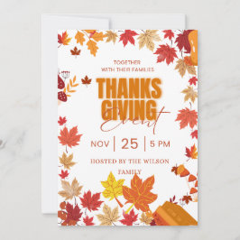 Convite Autumn Thanksgiving Event Invitation