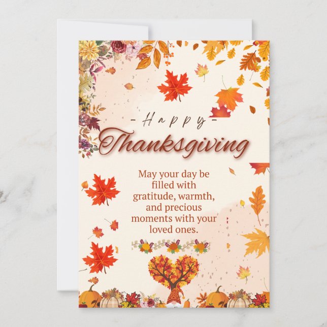 Convite Autumn Thanksgiving Greeting Card (Frente)