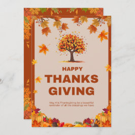 Convite Autumn Thanksgiving Tree Poster Art