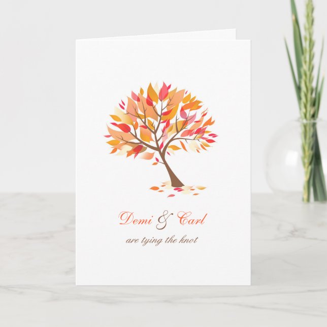 Convite Autumn Theme Tree Folded Wedding Invitation (Frente)