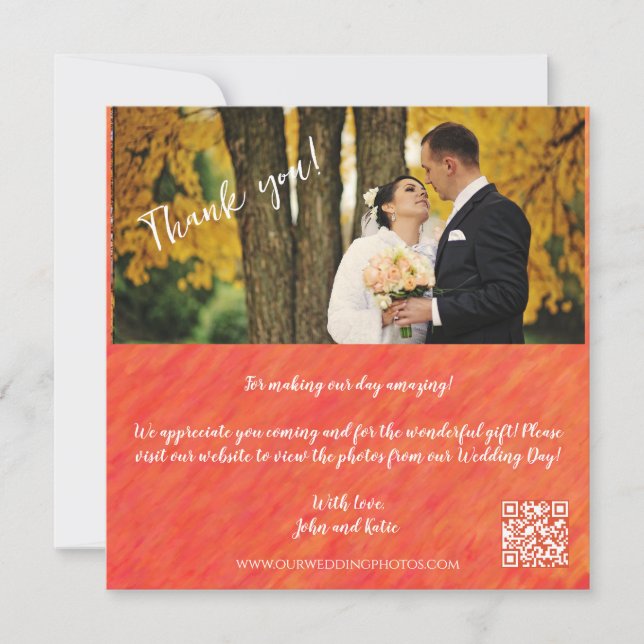 Convite Autumn Vibes-Photo-QR Code - Casamento Obrigado (Frente)