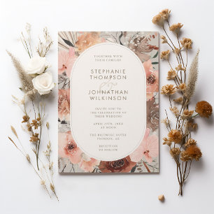 Convite Autumn Watercolor Boho Floral Wedding