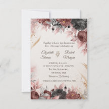 Autumn Watercolor Flowers Chic Wedding