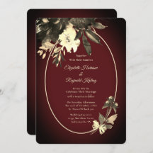 Autumn Watercolor Ivory Floral Burgundy