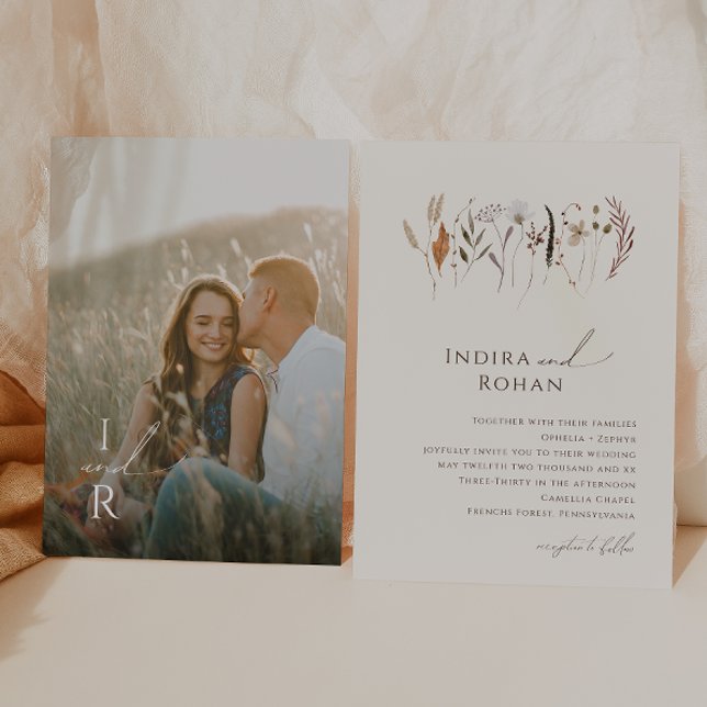 Convite Autumn Wildflower | Casamento de Fotografia em Mon (Criador carregado)