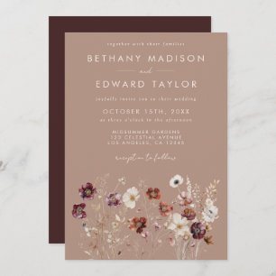 Convite Autumn Wildflower Meadow Tudo Em Um Casamento