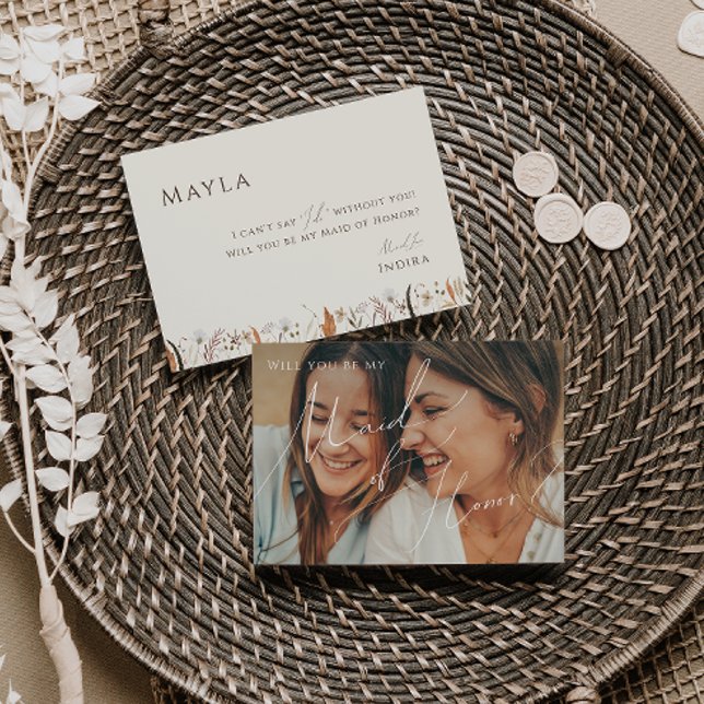 Convite Autumn Wildflower | Placa de Madrinha de casamento (Criador carregado)