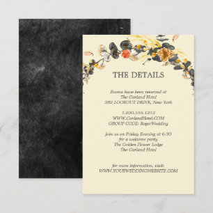 Convite Autumn Wreath Detalhes do Convidado para Casamen