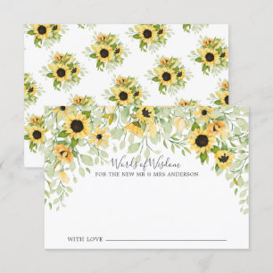 Convite Autumn Yellow Sunflower Bride Palavras da Sabedori