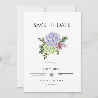 Convite AVA Cactus Floral Succulent Desert Save the Date