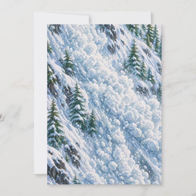Convite Avalanche Mountain Snow Scene (Frente)