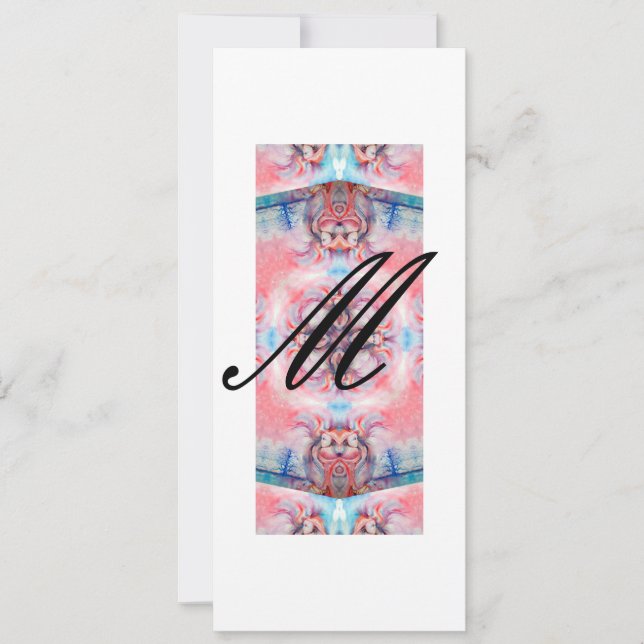 Convite AVALON Abstrato Monograma Púrpura Rosa (Frente)