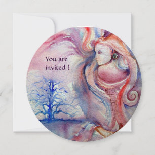 Convite AVALON Magia e Mistério rosa suave azul branco