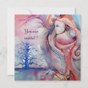 Convite AVALON, Magia e Mistério rosa suave roxo azul