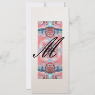 Convite AVALON monograma 2, roxo rosa metálico CHAMPANHE