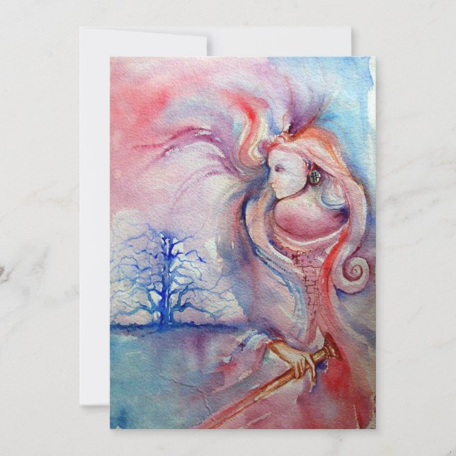 Convite AVALON, rosa suave azul púrpura (Frente)