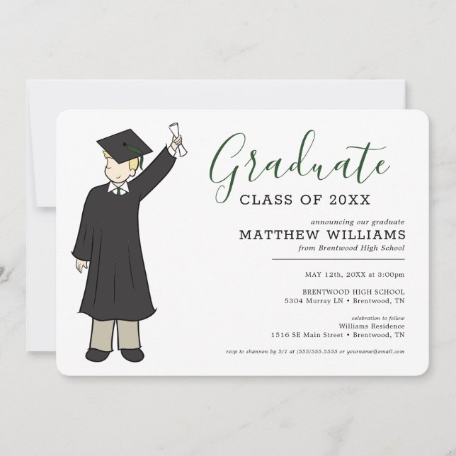 Convite Avatar de Menino Personalizado| Segundo grau (Frente)