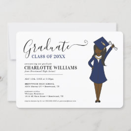 Convite Avatar de Rapariga Personalizável | Graduação do S