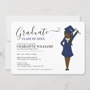 Convite Avatar de Rapariga Personalizável   Graduação do S