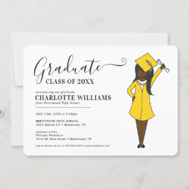 Convite Avatar de Rapariga Personalizável | Graduação do S