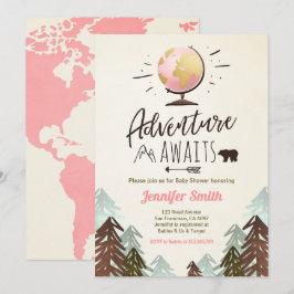 Convite Aventura aguarda Chá de fraldas convidando Vintage