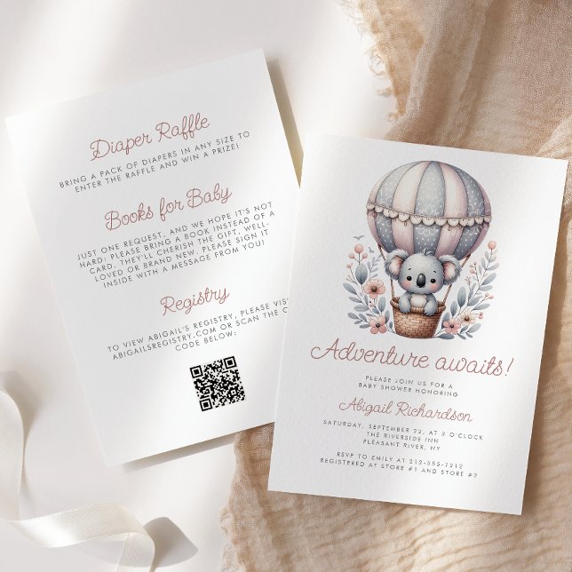 Convite Aventura aguarda o Chá de fraldas de Código QR do  (Criador carregado)