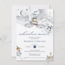 Convite Aventura Aguarda o Sonho Chá de fraldas Náutico