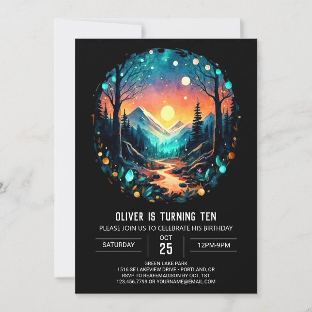 Convite Aventura Aguarda Vagalumes no Aniversário da Flore (Frente)