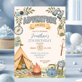 Convite Aventura Azul Aguarda Aniversário