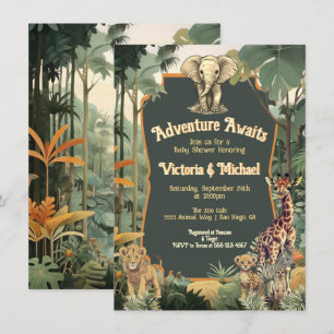 Convite Aventura Chá de fraldas de Selva