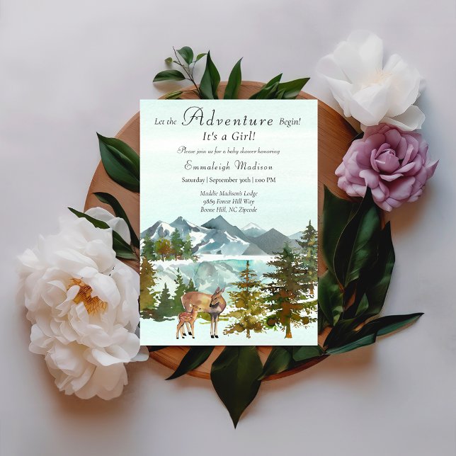 Convite Aventura Começa Chá de fraldas De Veado Russo Para (Criador carregado)