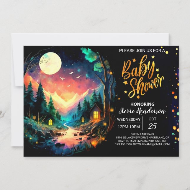 Convite Aventura Cute Aguarda Chá de fraldas Timberland (Frente)