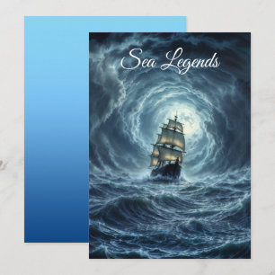 Convite Aventura das ondas de lua de tempestade épica