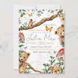 Convite aventura de animais da floresta 2 escolhas traseir