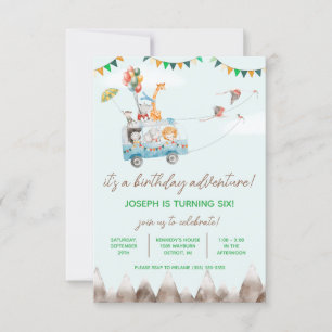 Convite Aventura de Aniversário, Animais Voadores, Anivers