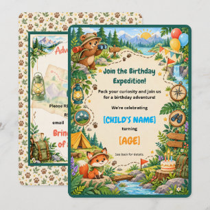 Convite Aventura de Aniversário do Pequeno Explorador com