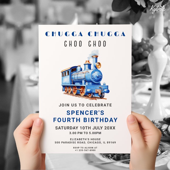 Convite Aventura de Convocação de Aniversário para Comboio (Criador carregado)