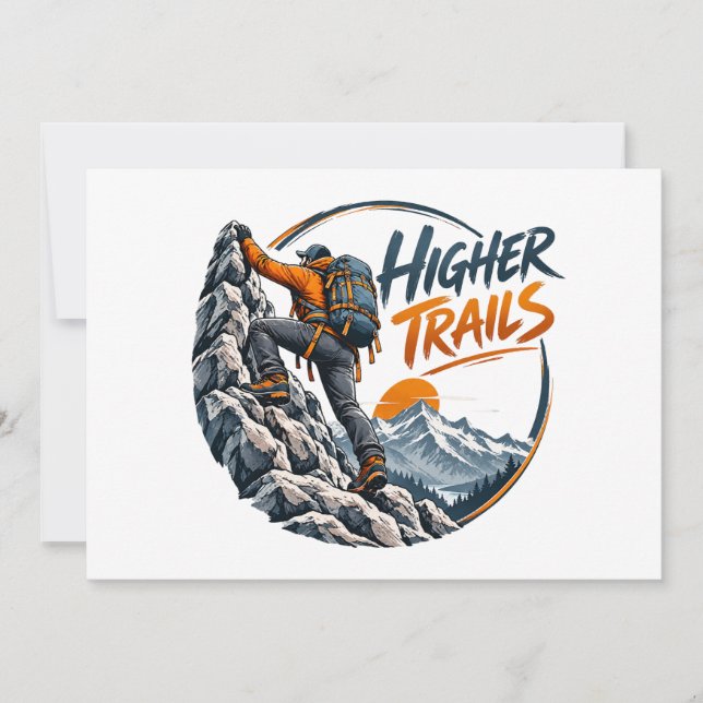 Convite Aventura de Escalada em Montanhas Higher Trails (Frente)