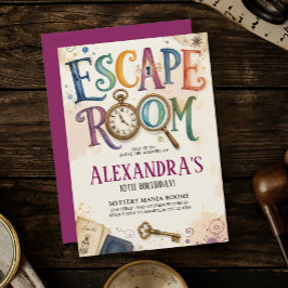 Convite Aventura de Escape Room Vintage Mistério de Espion