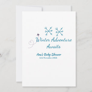 Convite Aventura de Inverno aguarda baby shower floco de n