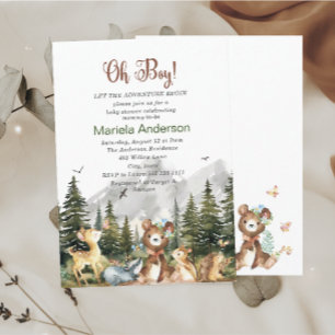 Convite Aventura de Menino das Aquarelas Elegante Começa o