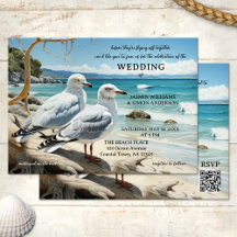 Aventura de praia de Seagull em um único casamento