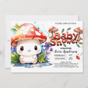 Convite Aventura de Tiny Mushroom aguarda Chá de fraldas