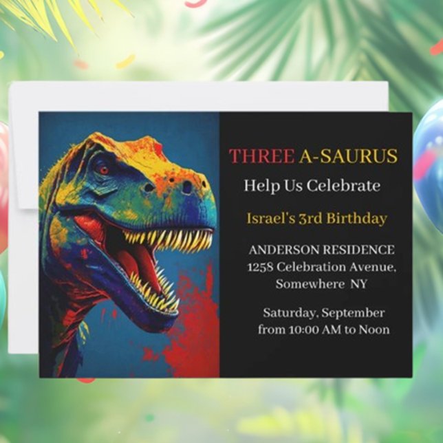 Convite Aventura do Dinossauro Azul (Embark on an unforgettable journey with our Blue Dinosaur Adventure Invitation! )