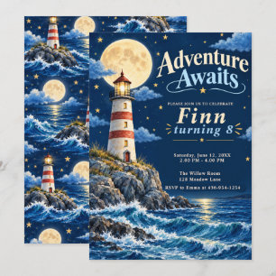 Convite Aventura do Farol ao Luar Aniversário de 8 anos